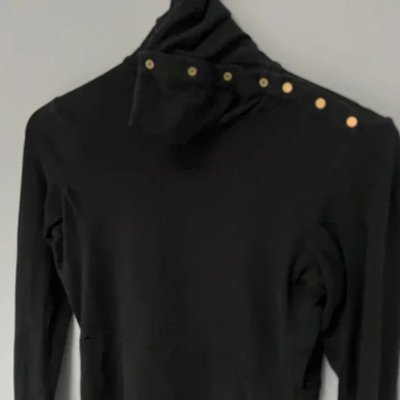 DVF Diane von Furstenberg Turtleneck Top Black Size Medium - Picture 9 of 10